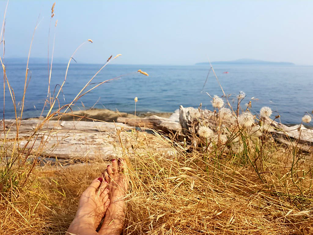 Blick vom Zelt aufs Meer