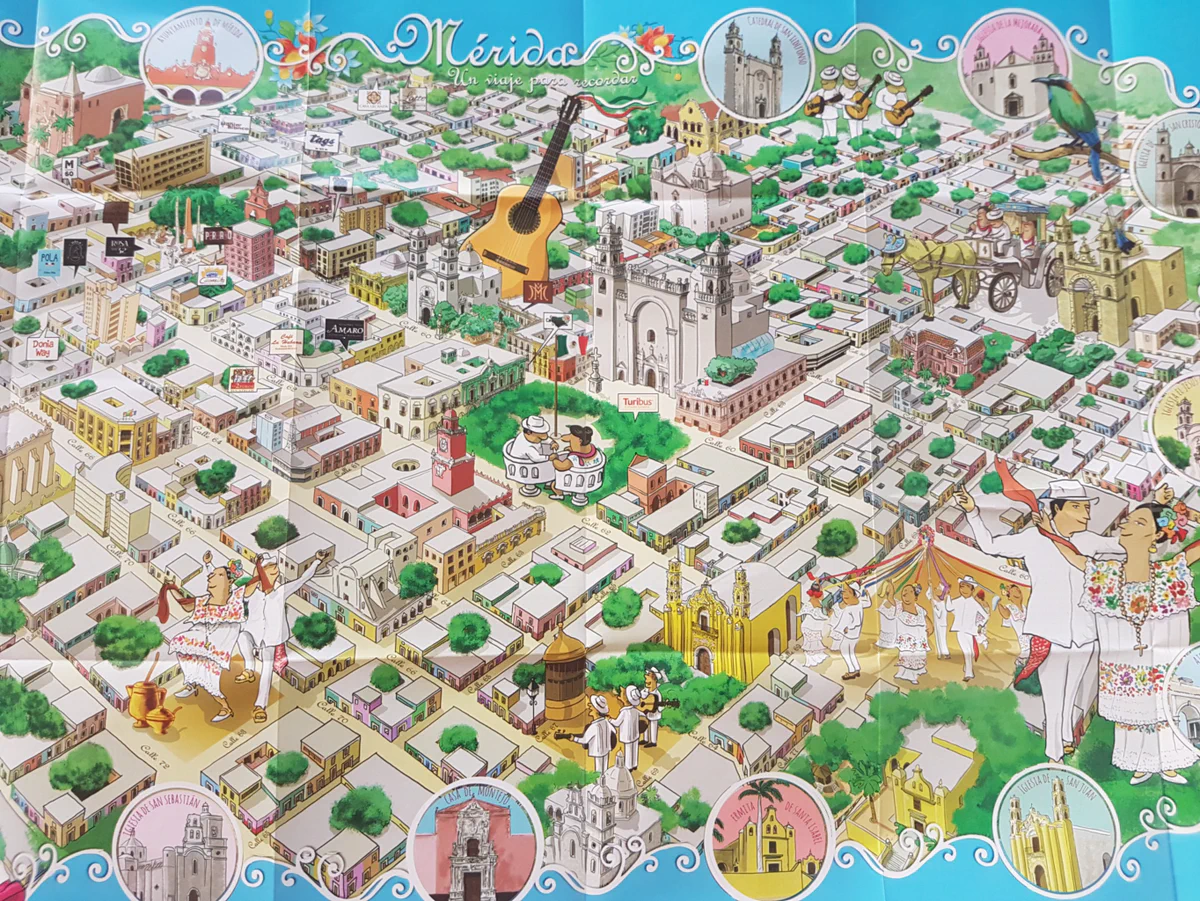 Aber zumindest den schönsten Stadtplan hat Mérida.