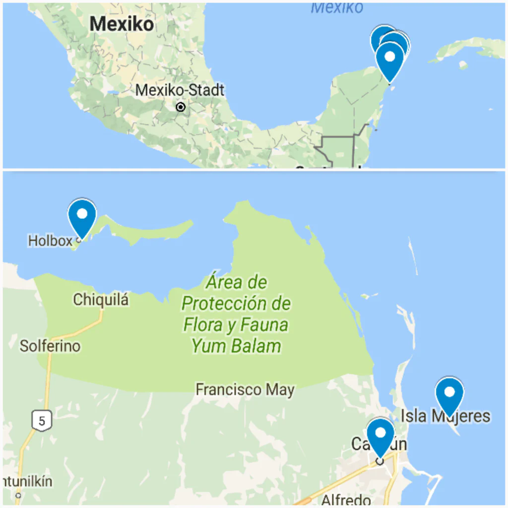 Unsere Reiseroute in Mexiko